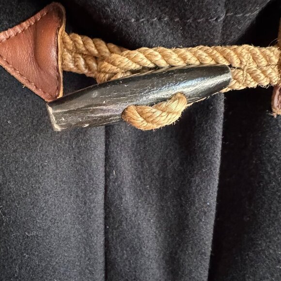 J.Crew Black Hooded Toggle Wool Coat Size 2 Fall Outfit Cozy Whimsigoth Layer - Picture 12 of 13